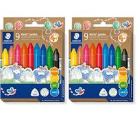 STAEDTLER 228 14 C9 Noris Jumbo Wax Crayons - 14mm Line Width, Assorted Colours (Pack of 18)