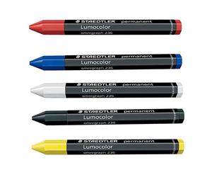 Staedtler 236 Lumograph Permanent Chinagraph Jumbo Crayon Marker 12mm - Assorted