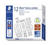 STAEDTLER 250 05-2B Mars Micro Refill Leads for Mechanical Pencils - 2B, 0.5mm (Box of 12 x Tubes of 12 Leads)