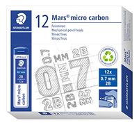 STAEDTLER 250 07-2B Mars Micro Refill Leads for Mechanical Pencils - 2B, 0.7mm (Box of 12 x Tubes of 12 Leads)