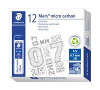 STAEDTLER 250 07-2H Mars Micro Refill Leads for Mechanical Pencils - 2H, 0.7mm (Box of 12 x Tubes of 12 Leads)