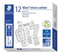STAEDTLER 250 07-H Mars Micro Refill Leads for Mechanical Pencils - H, 0.7mm (Box of 12 x Tubes of 12 Leads)