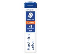 STAEDTLER 250 09-HB Mars Micro Refill Leads for Mechanical Pencils - HB, 0.9mm (Box of 12 x Tubes of 12 Leads), Blue