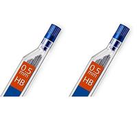 STAEDTLER 2505HBBK2D Mars Micro Refill Leads for Mechanical Pencils - HB, 0.5mm (Blistercard of 2 x Tubes of 12 Leads) (Pack of 2)