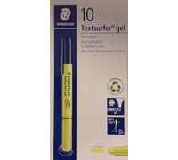 STAEDTLER 264-1 Textsurfer Gel Ultra-Soft Highlighter, 3mm Line Width - Yellow (Pack of 10)