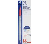 STAEDTLER 3001 - 3001-250 Watercolour Felt Tip Double Brush Tip 1-6 mm and Fine 0.5-0.8 mm Pink
