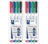 STAEDTLER 301 WP4 Lumocolor Whiteboard Marker Pen - Assorted Colours (Pack of 8)