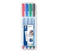 STAEDTLER 305F WP4-1 Lumocolor correctable Pen, fine, Pack of 4 Colours, Multi