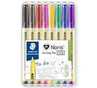STAEDTLER 307 Noris Writing Pen - Handwriting Pens - 0.6mm Line Width - Ideal for School, Work, Office, etc - Clam Wallets - Pack of 8 - Multicolour