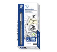 STAEDTLER 308 005-9 Pigment Liner Fineliner Pen for Writing & Technical Drawing - Black, 0.05mm (Box of 10)