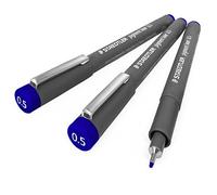 STAEDTLER 308 Pigment Liner Fineliner - 0.5mm - Pack of 3 - Blue