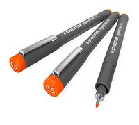 STAEDTLER 308 Pigment Liner Fineliner - 0.5mm - Pack of 3 - Orange