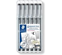 Staedtler 308 SB6P pigment liner set of 6 black fineliners 0.05-0.8 mm