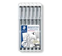 Staedtler 308 SB6P Pigment Liner Fineliner Technical Drawing Pens - Pack of 6