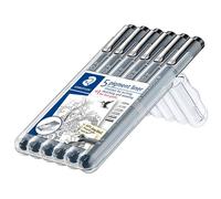 Staedtler 308 SB6P pigment liner set of 6 black fineliners 0.05-0.8 mm