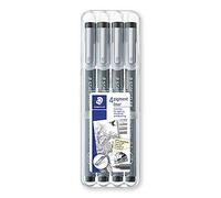 STAEDTLER 308 WP4 Pigment Liner Pens with Assorted Line Width - Black (Set of 4)