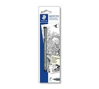STAEDTLER 30801-9BKD Pigment Liner Fineliner Pen for Writing & Technical Drawing - Black, 0.1mm (Blistercard of 1)