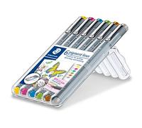 STAEDTLER 30803S2SB6 Pigment Liner Pens - Assorted Colours, 0.3 mm (Set of 6)