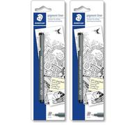 STAEDTLER 30804-9BKD Pigment Liner Fineliner Pen for Writing & Technical Drawing - Black, 0.4mm (Blistercard of 1) (Pack of 2)