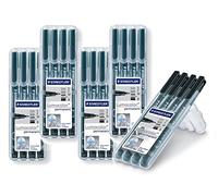 Staedtler 31-9WP4GS Marker Lumocolor Permanent Overhead Marker Sfmb Black/Pack of 4 in Staedtler Box with Stand Function