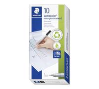STAEDTLER 311-9 Lumocolor Non-Permanent Pen, Superfine Line Width 0.4mm - Black (Box of 10)