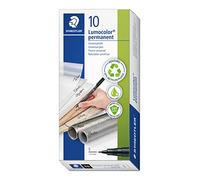 STAEDTLER 313-9 Lumocolor Permanent Pen, Superfine Line Width, 0.4mm - Black (Box of 10)