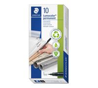 Staedtler 313-9 Lumocolor Permanent Pen, Superfine Line Width, 0.4mm - Black (Box Of 10)