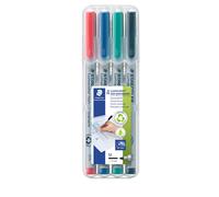 STAEDTLER 315 WP4 Lumocolor Non-Permanent Pen, Medium Line Width, 1.0mm - Assorted Colours (Pack of 4)