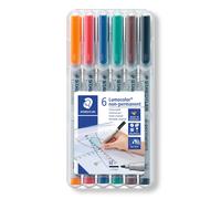 Staedtler 315 WP6 Lumocolor Universal Non Permanent Medium Pens - Assorted Colours