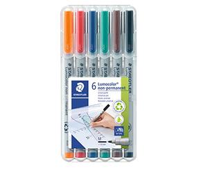 STAEDTLER 315 WP6 Lumocolor Universal Non Permanent Medium Pens - Assorted Colours