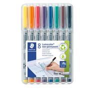 STAEDTLER 315 WP8 Lumocolor NonPermanent Pen, Medium Line Width, 1.0mm Assor...