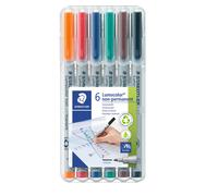 Staedtler 316 WP6 Lumocolor Universal Non Permanent Fine Pens - Assorted Colours