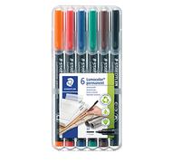 Staedtler 317 WP6 Lumocolor Universal Permanent Medium Pens - Assorted Colours