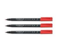 Staedtler 318 Lumocolor Pen Permanent Fine 0.6mm Red Ref 318-2 [Pack 10]