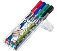 STAEDTLER 318 WP4 Lumocolor Permanent Pen, Fine Line Width, 0.6mm - Assorted Colours (Pack of 4)