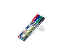 STAEDTLER 318 WP4 Lumocolor Permanent Pen, Fine Line Width, 0.6mm - Assorted Colours (Pack of 4)