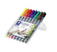 STAEDTLER 318 WP8 Lumocolor Permanent Pen, Fine Line Width, 0.6mm - Assorted Colours (Pack of 8)