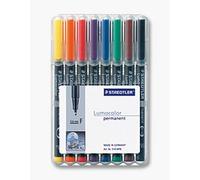 Staedtler 318 WP8 permanent marker Black Blue Brown Green Orange Red Violet Yellow 8 pc(s)