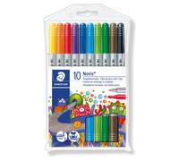 STAEDTLER 320 NWP10 Noris Double-Ended Fibre-Tip Pens - Assorted Colours (Pack o