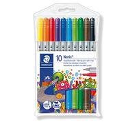 STAEDTLER 320 NWP10 Noris Double-Ended Fibre-Tip Pens - Assorted Colours (Pack of 10 Pens)