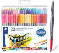 STAEDTLER 3200 TB120 Design Journey Double-Ended Fibre-Tip Pens with Thin & Wid