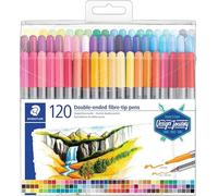 STAEDTLER 3200 TB120 Design Journey Double-Ended Fibre-Tip Pens X 120 Pens