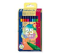 STAEDTLER 323 C10 TA Triplus Colour Limited Edition Fibre-Tip Pens, 1.0mm - Assorted Colours (Pack of 8 + 2 FREE)