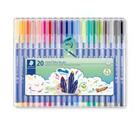 STAEDTLER 323 SB20 Triplus Colour Fibre-Tip Pens, 1.0mm - Assorted Colours (Pack of 20)