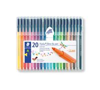 STAEDTLER 323 SB20 Triplus Colour Fibre-Tip Pens, 1.0mm - Assorted Colours (Pack of 20)