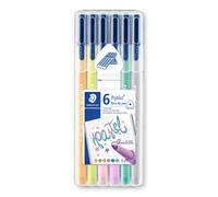 STAEDTLER 323 SB6CS1 1.0 mm Triplus Colour Fibre-Tip Pen Pastel Colours Pack of 6