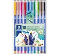 STAEDTLER 323 Triplus Colour Fibre-Tip Pens, 1.0 mm, 10 count (Pack of 1)