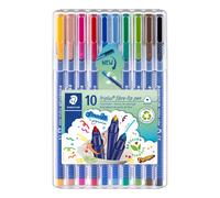 STAEDTLER 323 Triplus Colour Fibre-Tip Pens, 1.0 mm, Assorted Colours, Pack of 10