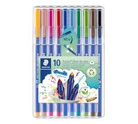 STAEDTLER 323 Triplus Colour Fibre-Tip Pens, 1.0 mm, Assorted Colours, Pack of 10