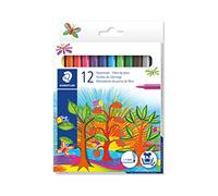Noris Club Fibre Tip Fine Nib Pen - Pack of 12, Assorted Colors